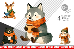 Autumn Forest Animals Clipart Product Image 1