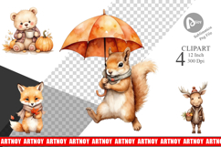 Autumn Forest Cuties Clipart Product Image 1