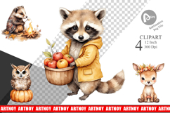 Autumn Forest Cuties Clipart Product Image 1