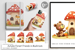 Digital Paper Mushroom Forest Friends Product Image 1