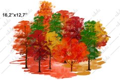 Autumn Forest Watercolor Fall Landscape Sublimation PNG Product Image 3