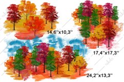 Autumn Forest Watercolor Fall Landscape Sublimation PNG Product Image 4