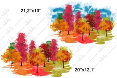 Autumn Forest Watercolor Fall Landscape Sublimation PNG Product Image 5