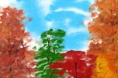 Autumn Forest Watercolor Fall Landscape Sublimation PNG Product Image 6
