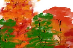 Autumn Forest Watercolor Fall Landscape Sublimation PNG Product Image 8