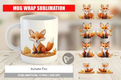 Mug Wrap Design Fall Fox Product Image 1