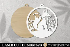 Autumn Fox Ornament Laser Cut SVG Product Image 2