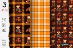 Autumn pattern bundle with foxes and plaid checks Product Image 4
