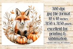 Autumn Fox Wind Spinner, Cute Autumn Fox Round Design, d1 Product Image 2
