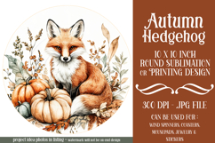 Autumn Fox Wind Spinner, Cute Autumn Fox Round Design, d3 Product Image 1