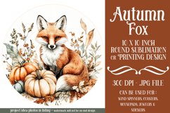 Autumn Fox Wind Spinner, Cute Autumn Fox Round Design, d3 Product Image 1