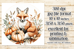Autumn Fox Wind Spinner, Cute Autumn Fox Round Design, d3 Product Image 2