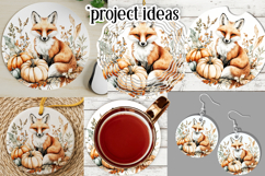Autumn Fox Wind Spinner, Cute Autumn Fox Round Design, d3 Product Image 3