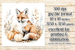 Autumn Fox Wind Spinner, Cute Autumn Fox Round Design, d4 Product Image 2