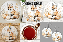 Autumn Fox Wind Spinner, Cute Autumn Fox Round Design, d4 Product Image 3