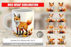 Mug Wrap Design Autumn Fox Watercolor Product Image 1