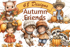 Pumpkin Patch Pals Clipart, Fall Farm Clip Art, PNG Product Image 1