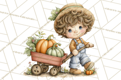 Pumpkin Patch Pals Clipart, Fall Farm Clip Art, PNG Product Image 5