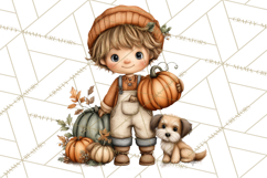 Pumpkin Patch Pals Clipart, Fall Farm Clip Art, PNG Product Image 4