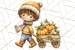 Pumpkin Patch Pals Clipart, Fall Farm Clip Art, PNG Product Image 2