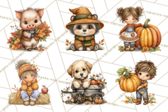 Pumpkin Patch Pals Clipart, Fall Farm Clip Art, PNG Product Image 7