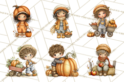 Pumpkin Patch Pals Clipart, Fall Farm Clip Art, PNG Product Image 9