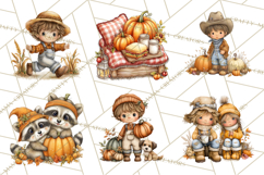 Pumpkin Patch Pals Clipart, Fall Farm Clip Art, PNG Product Image 6