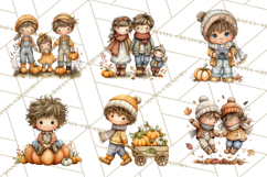 Pumpkin Patch Pals Clipart, Fall Farm Clip Art, PNG Product Image 4
