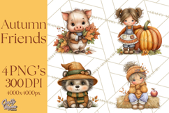 Pumpkin Patch Pals Clipart, Fall Farm Clip Art, PNG Product Image 1
