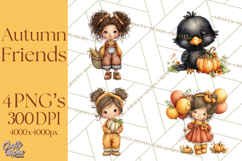 Pumpkin Patch Pals Clipart, Fall Farm Clip Art, PNG Product Image 1