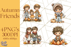 Pumpkin Patch Pals Clipart, Fall Farm Clip Art, PNG Product Image 1