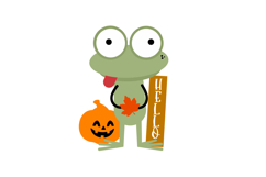 Autumn Silly Frog Welcome Sign Laser Cut SVG Product Image 2