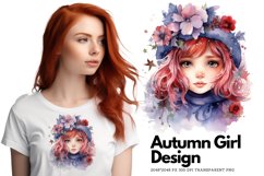 Autumn girl, watercolor design Product Image 1