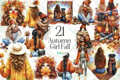 Autumn Girl Fall Sublimation Clipart Product Image 1