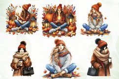 Autumn Girl Fall Sublimation Clipart Product Image 4