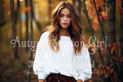 Autumn Girl Background, Autumn Woman Mockup, Sweatshirt, d2 Product Image 1