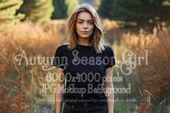 Autumn Girl Background, Autumn Woman Mockup, T Shirt, d1 Product Image 1