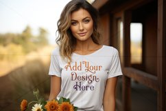 Autumn Girl Background, Autumn Woman Mockup, T Shirt, d10 Product Image 2