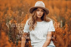 Autumn Girl Background, Autumn Woman Mockup, T Shirt, d11 Product Image 1