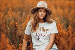 Autumn Girl Background, Autumn Woman Mockup, T Shirt, d11 Product Image 2