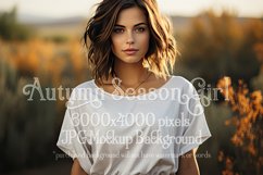Autumn Girl Background, Autumn Woman Mockup, T Shirt, d12 Product Image 1