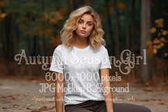 Autumn Girl Background, Autumn Woman Mockup, T Shirt, d15 Product Image 1