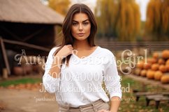 Autumn Girl Background, Autumn Woman Mockup, T Shirt, d17 Product Image 1