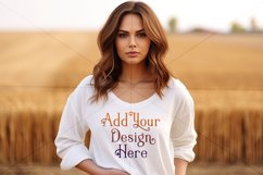 Autumn Girl Background, Autumn Woman Mockup, T Shirt, d18 Product Image 2