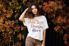 Autumn Girl Background, Autumn Woman Mockup, T Shirt, d21 Product Image 2