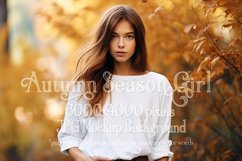 Autumn Girl Background, Autumn Woman Mockup, T Shirt, d22 Product Image 1