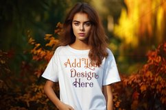 Autumn Girl Background, Autumn Woman Mockup, T Shirt, d24 Product Image 2