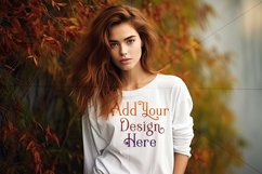 Autumn Girl Background, Autumn Woman Mockup, T Shirt, d25 Product Image 2