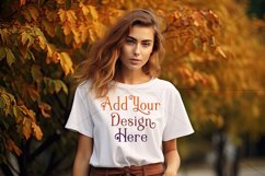 Autumn Girl Background, Autumn Woman Mockup, T Shirt, d27 Product Image 2