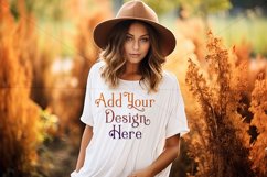 Autumn Girl Background, Autumn Woman Mockup, T Shirt, d28 Product Image 2